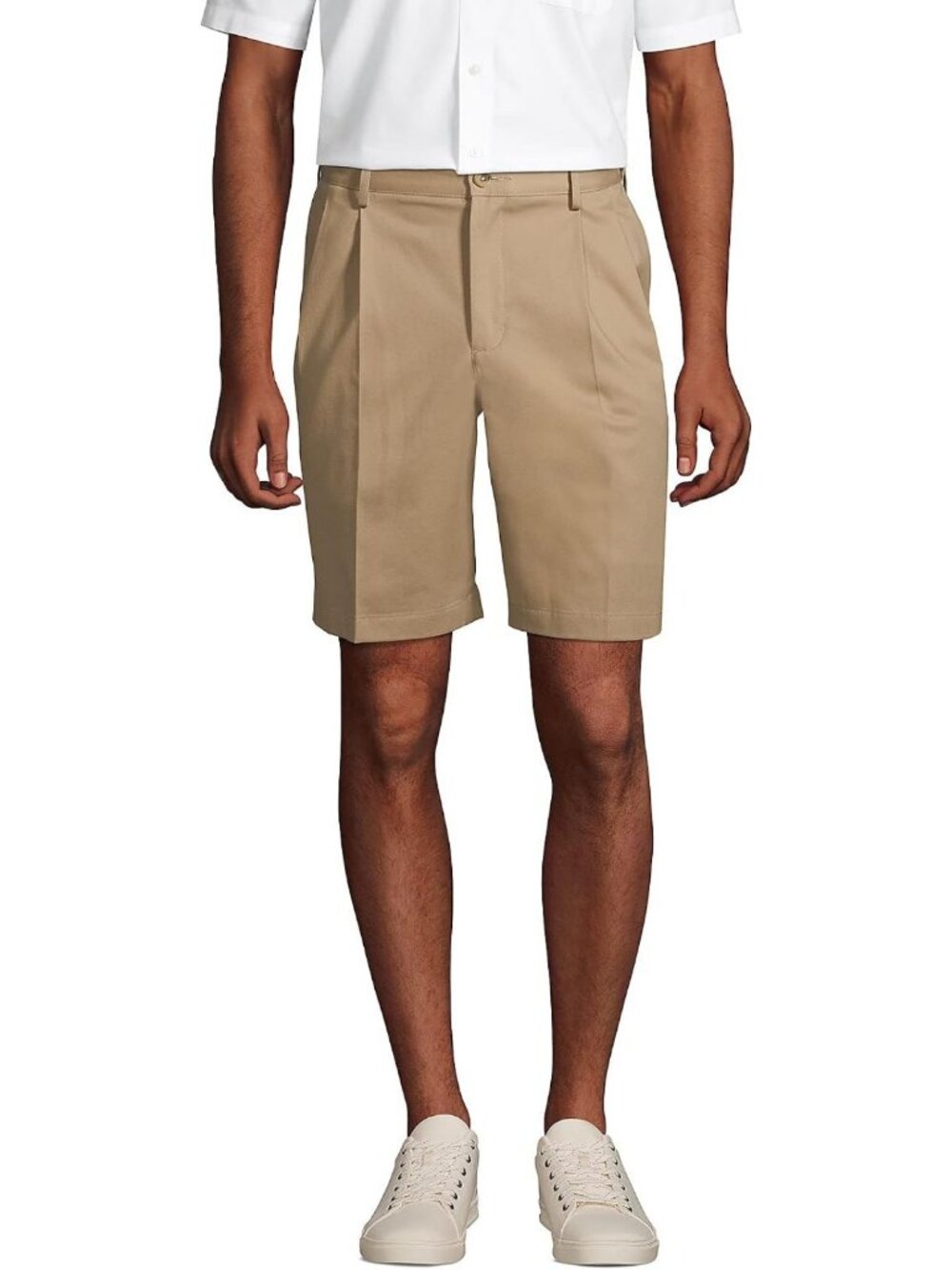 Lands' End Men's Comfort Waist Pleated 9" No Iron Chino Shorts